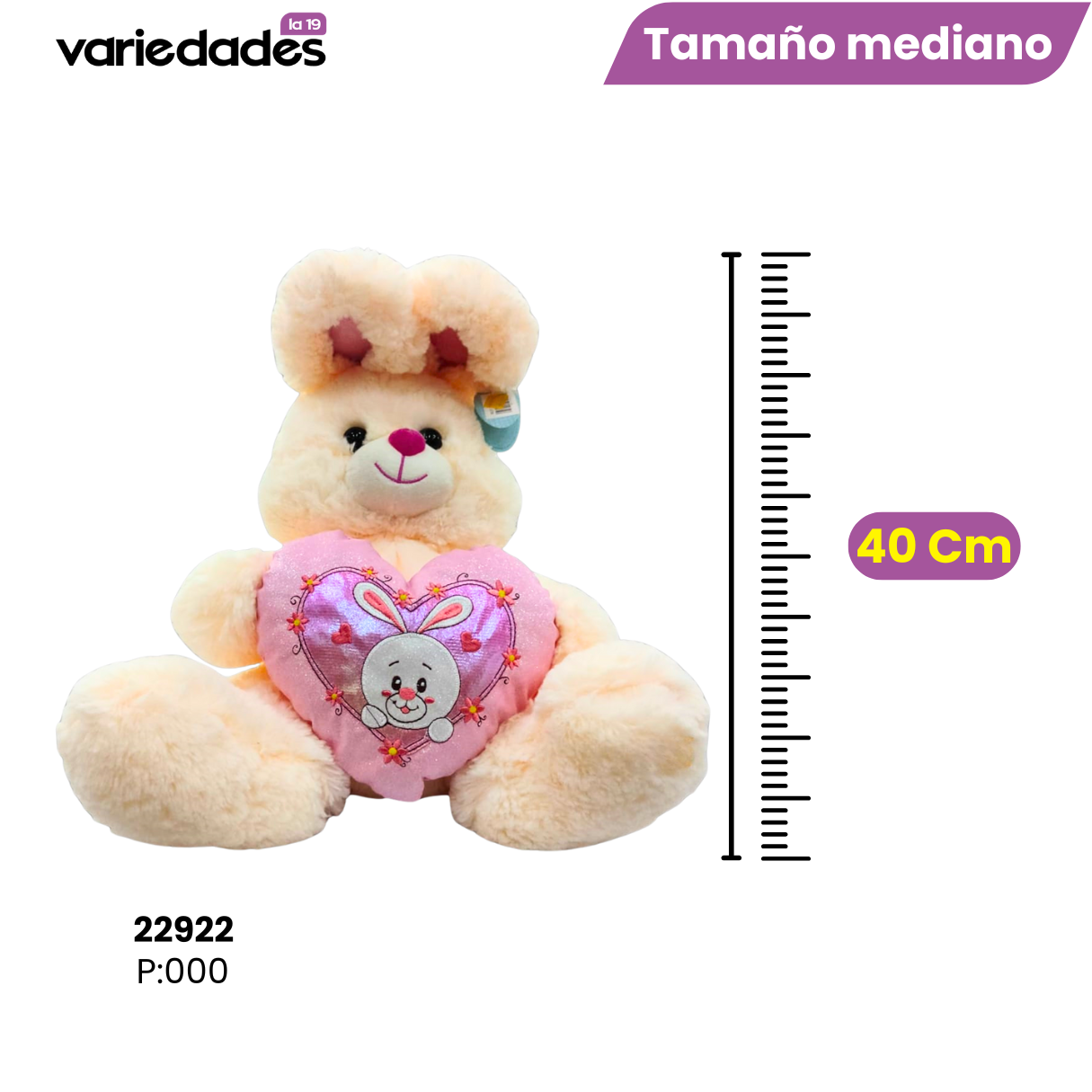 Peluche coneja con corazón