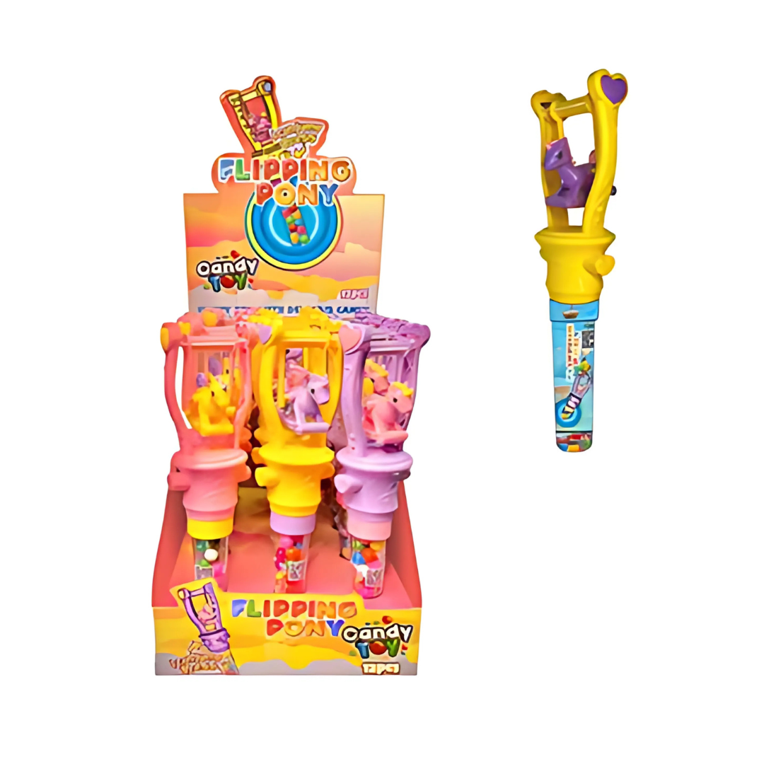 Candy toy flipping pony