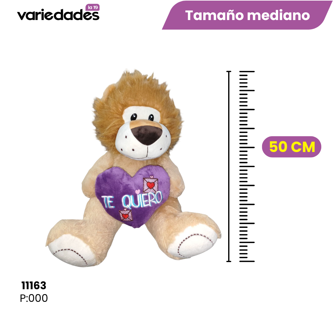 Peluche leon con corazón