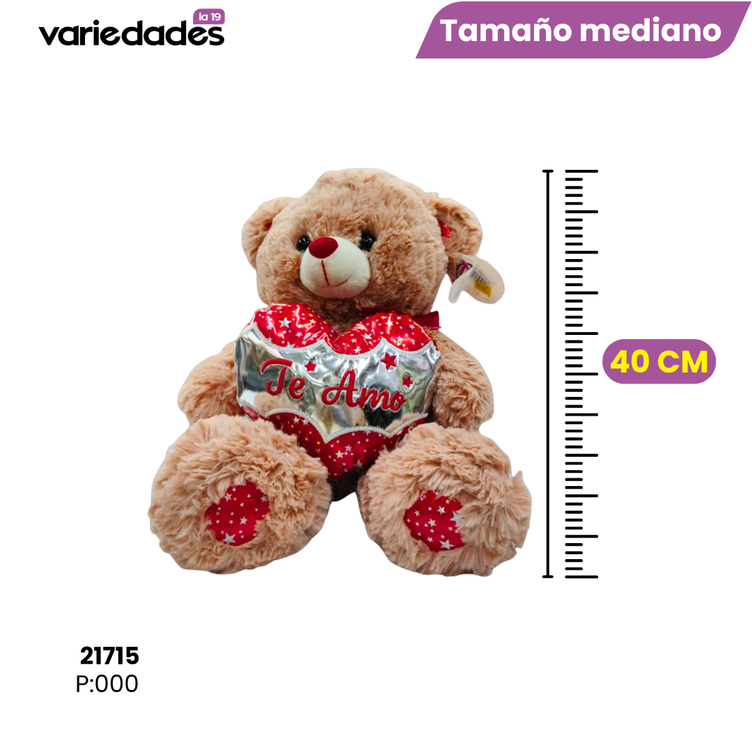 Peluche oso con corazón brillante