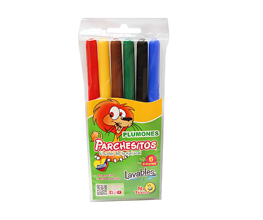 Plumones Parchesitos x6