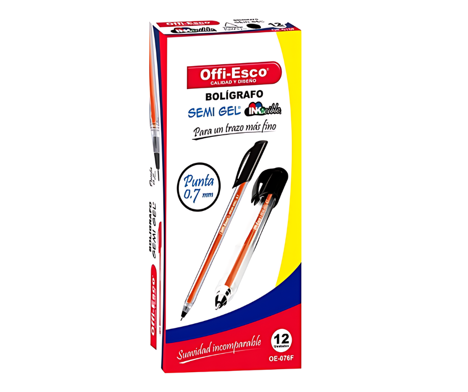 Esfero Semi Gel Offi Esco x12