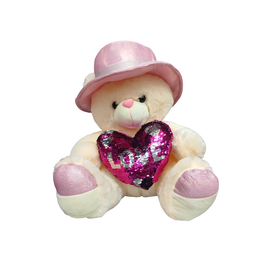 Peluche Oso Corazon Lentejuelas