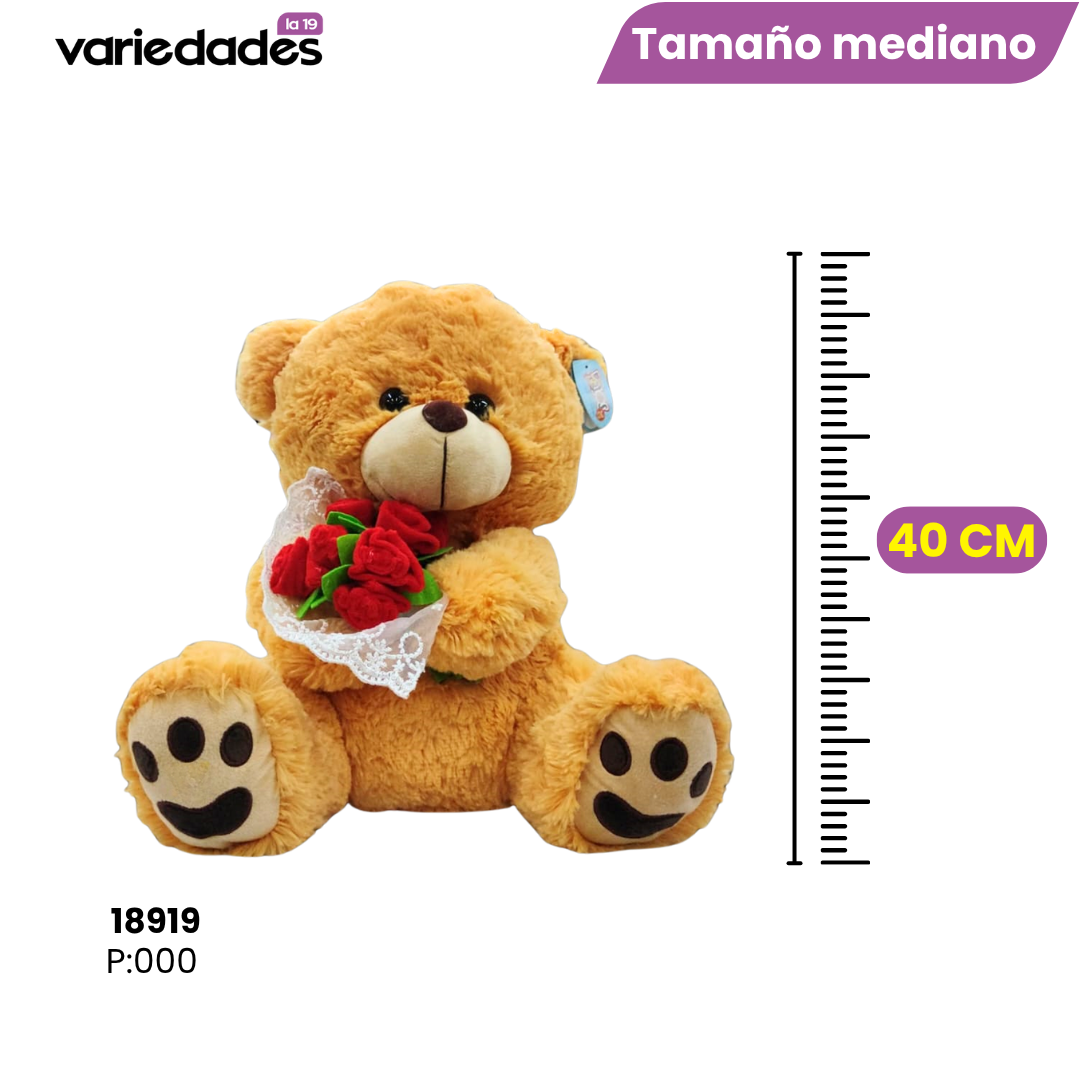 Peluche oso con rosas