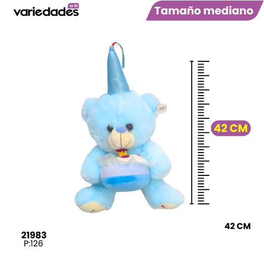Peluche azul cumpleañero