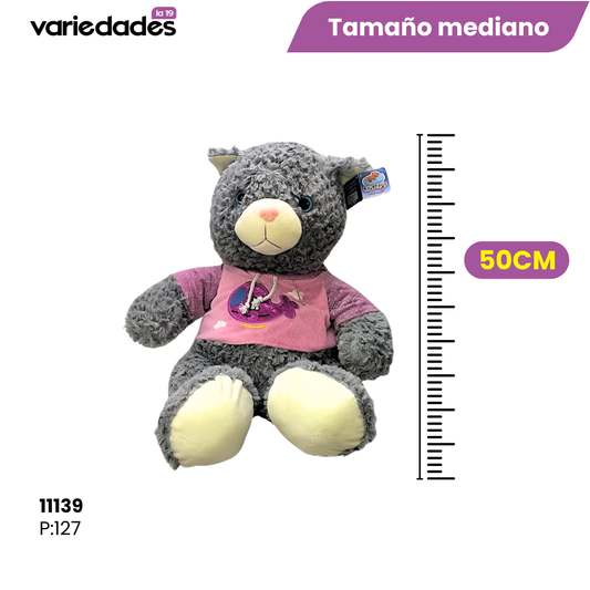 Peluche gato gris